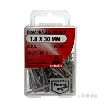 Deltafix draadnagel RVS 1,8x30mm 110gr