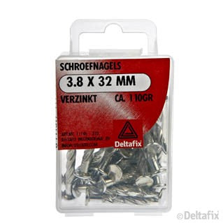 Deltafix schroefnagel verzinkt staaldraad zilver 3,8x32mm 110gr
