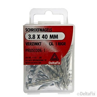 Deltafix schroefnagel verzinkt staaldraad zilver 3,8x40mm 110gr