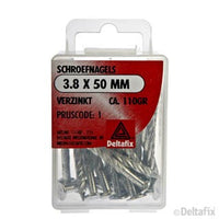 Deltafix schroefnagel verzinkt staaldraad zilver 3,8x50mm 110gr