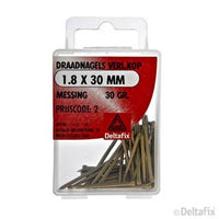 Deltafix draadnagel messing goud 1,8x30mm 30gr
