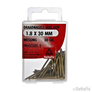 Deltafix draadnagel messing goud 1,8x30mm 30gr
