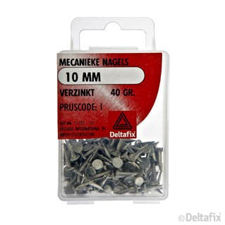 Deltafix stoffeernagels platte kop rond verzinkt staal 10mm 40gr