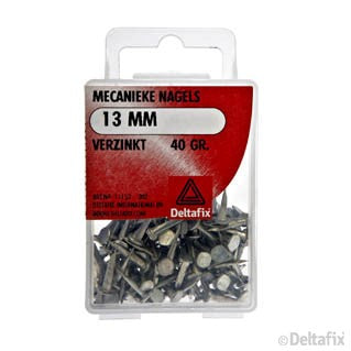 Deltafix stoffeernagels platte kop rond verzinkt staal 13mm 40gr