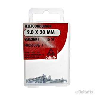 Deltafix telefoonduim verzinkt zilver 2,0x20mm 15st