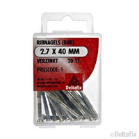 Deltafix ribnagels verzonken kop verzinkt staal 2,7x40mm 20st