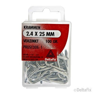 Deltafix krammen verzinkt staaldraad zilver 2,4x25mm 100gr