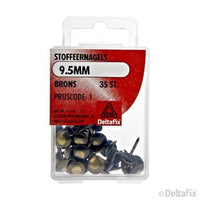 Deltafix stoffeernagels ronde kop gebronsd staal brons 9,5mm 35st