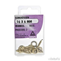 Deltafix schroefoog vermessingd goud 16x6mm 10st