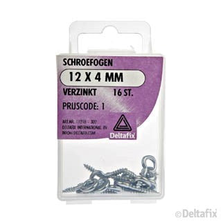 Deltafix schroefoog verzinkt zilver 12x4mm 16st