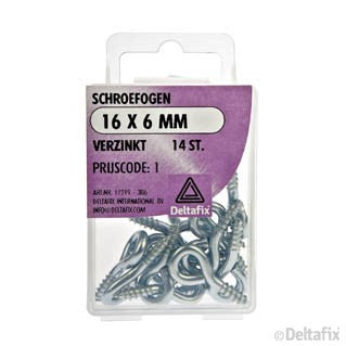 Deltafix schroefoog verzinkt zilver 16x6mm 14st