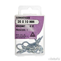 Deltafix schroefoog verzinkt zilver 20x10mm 8st