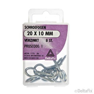 Deltafix schroefoog verzinkt zilver 20x10mm 8st