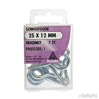 Deltafix schroefoog verzinkt zilver 25x12mm 7st