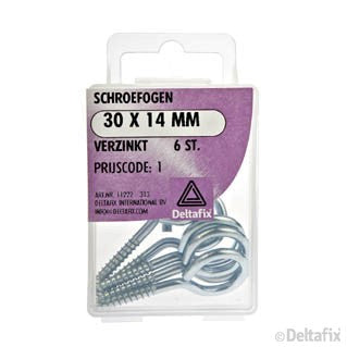 Deltafix schroefoog verzinkt zilver 30x14mm 6st