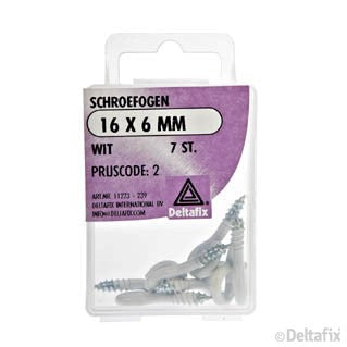 Deltafix schroefoog gecoat metaal wit 16x6mm 7st