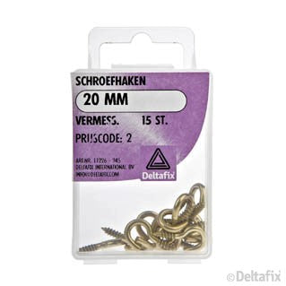 Deltafix schroefhaak vermessingd goud 20mm 15st