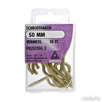 Deltafix schroefhaak vermessingd goud 50mm 10st