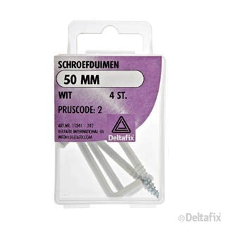 Deltafix schroefduim gecoat metaal wit 50mm 4st