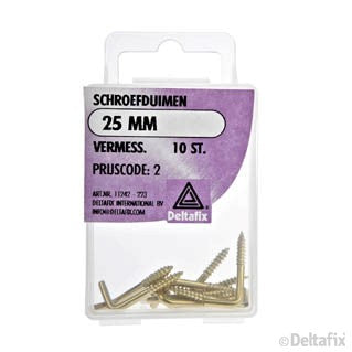 Deltafix schroefduim vermessingd goud 25mm 10st