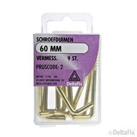 Deltafix schroefduim vermessingd goud 60mm 9st