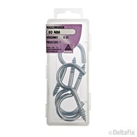 Deltafix waslijnhaak verzinkt zilver 80mm 4st