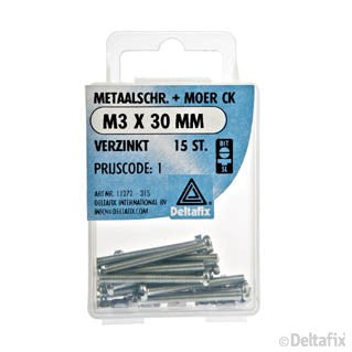 Deltafix metaalschroef cilinderkop M3x30mm 15st