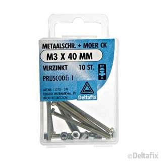 Deltafix metaalschroef cilinderkop M3x40mm 10st