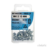 Deltafix metaalschroef cilinderkop M4x10mm 22st