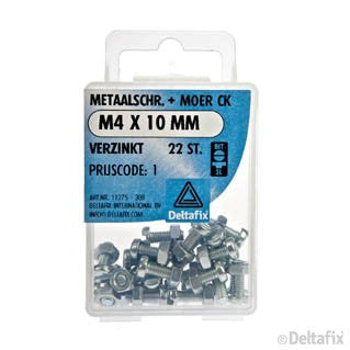 Deltafix metaalschroef cilinderkop M4x10mm 22st