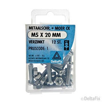 Deltafix metaalschroef cilinderkop M5x20mm 12st