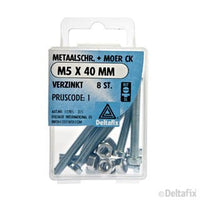 Deltafix metaalschroef cilinderkop M5x40mm 8st