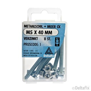 Deltafix metaalschroef cilinderkop M5x40mm 8st