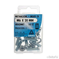 Deltafix metaalschroef cilinderkop M6x20mm 10st