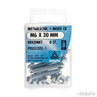 Deltafix metaalschroef cilinderkop M6x30mm 8st