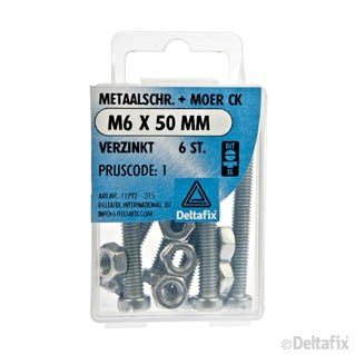 Deltafix metaalschroef cilinderkop M6x50mm 6st