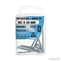 Deltafix metaalschroef platkop M3x40mm 10st