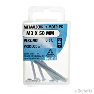 Deltafix metaalschroef platkop M3x50mm 8st
