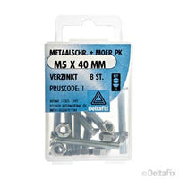 Deltafix metaalschroef platkop M5x40mm 8st