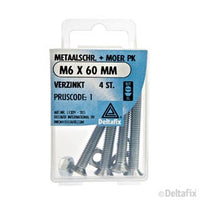 Deltafix metaalschroef platkop M6x60mm 4st