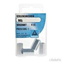 Deltafix verlengmoer verzinkt staal M6 4st