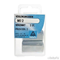 Deltafix verlengmoer verzinkt staal M12 2st