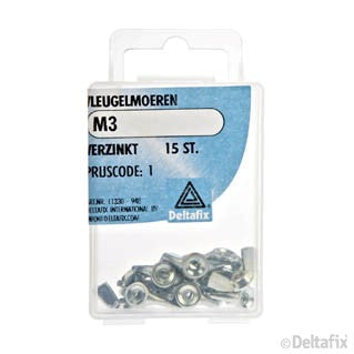 Deltafix vleugelmoer verzinkt staal M3 15st