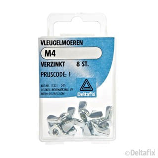 Deltafix vleugelmoer verzinkt staal M4 8st
