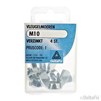 Deltafix vleugelmoer verzinkt staal M10 4st