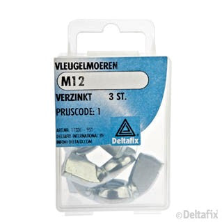 Deltafix vleugelmoer verzinkt staal M12 3st