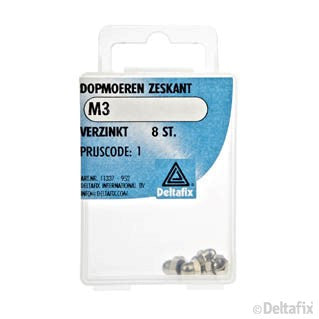 Deltafix dopmoer verzinkt staal M3 8st