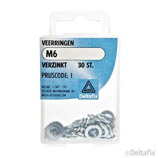 Deltafix veerring verzinkt staal M6 30st