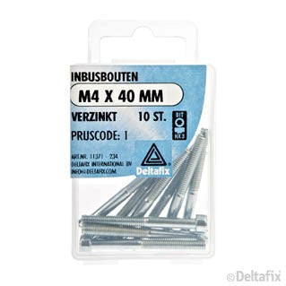 Deltafix inbusbout verzinkt staal M4x40mm 10st