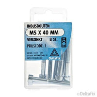 Deltafix inbusbout verzinkt staal M5x40mm 8st